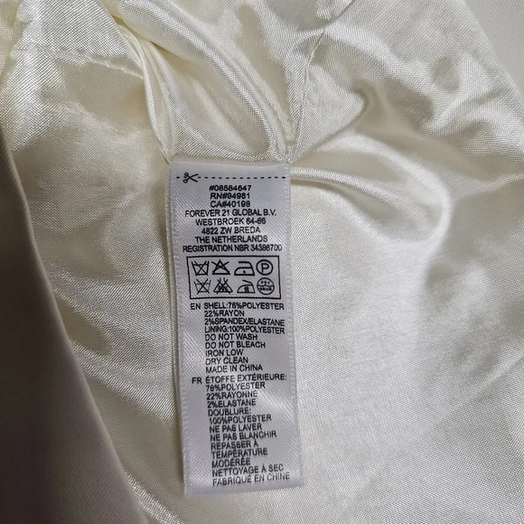 Forever 21 Womens Colorblock Trench Coat Cream Black Double Breasted Small - Picture 6 of 8